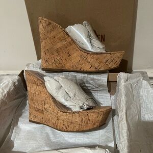 Steve Madden Tan Cork Wedge Sandals